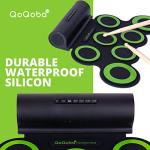 QoQoba Electronic Drum Set for Kids | Adult Beginner Pro MIDI Musical Instrument Drum Practice Pad Kit Incl. Foldable Headphone | Drum Sticks | Great Holiday Birthday Gift for Kids Drum Set (GREEN)
