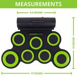 QoQoba Electronic Drum Set for Kids | Adult Beginner Pro MIDI Musical Instrument Drum Practice Pad Kit Incl. Foldable Headphone | Drum Sticks | Great Holiday Birthday Gift for Kids Drum Set (GREEN)