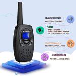 Retevis RT628 Walkie Talkie for Kids,Toys for 3-12 Year Old Boys Girls,VOX Portable 2 Way Radios Long Range for Outdoor Adventure Game(Black,2 Pack)