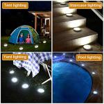 ZGWJ Solar Ground Lights,8 LED Disk Lights Upgraded Outdoor Garden Lights Landscape Lights for Lawn Pathway Yard Deck Patio Walkway,8 Pack White