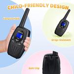 Retevis RT628 Walkie Talkie for Kids,Toys for 3-12 Year Old Boys Girls,VOX Portable 2 Way Radios Long Range for Outdoor Adventure Game(Black,2 Pack)