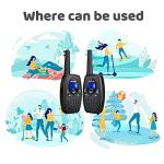 Retevis RT628 Walkie Talkie for Kids,Toys for 3-12 Year Old Boys Girls,VOX Portable 2 Way Radios Long Range for Outdoor Adventure Game(Black,2 Pack)