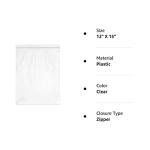 Spartan Industrial - 12â X 15â (100 Count) 2 Mil Clear Reclosable Zip Plastic Poly Bags with Resealable Lock Seal Zipper
