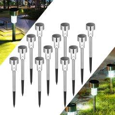 UNNYLLY Solar Pathway Lights Landscape Lights Outdoor Bright Warm White Solar Powered LED Garden Lights for Lawn, Patio, Yard,12Pack