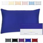 BEAUTY OF ORIENT 100% Pure Mulberry Silk Pillowcase for Hair and Skin, 19 Momme Both Sides, Hidden Zipper, Natural Hypoallergenic Silk Pillow Case - Best Sleep (1pc Standard - 20" x 26", Royal Navy)