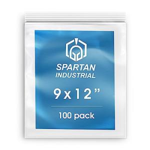 Spartan Industrial - 9â X 12â (100 Count) 2 Mil Clear Reclosable Zip Plastic Poly Bags with Resealable Lock Seal Zipper