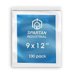 Spartan Industrial - 9â X 12â (100 Count) 2 Mil Clear Reclosable Zip Plastic Poly Bags with Resealable Lock Seal Zipper