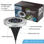 Solar Ground Lights,8 LED Garden Lights Waterproof Patio Outdoor Light with Light Sensor for Lawn,Pathway,Yard,Driveway,Step and Walkway(8 Pack Warm White)