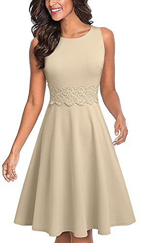 HOMEYEE Women's Sleeveless Cocktail A-Line Embroidery Party Summer Wedding Guest Dress A079