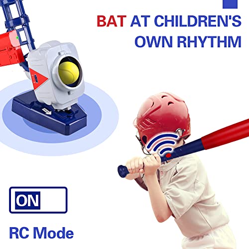 iPlay, iLearn 2 in 1 Baseball & Tennis Pitching Machine, Remote Control Bat, Automatic Pitcher, Active Training Toys Set, Outdoor Sport Games, Gifts for 5, 6, 7 Year Olds Kids, Boys, Girls