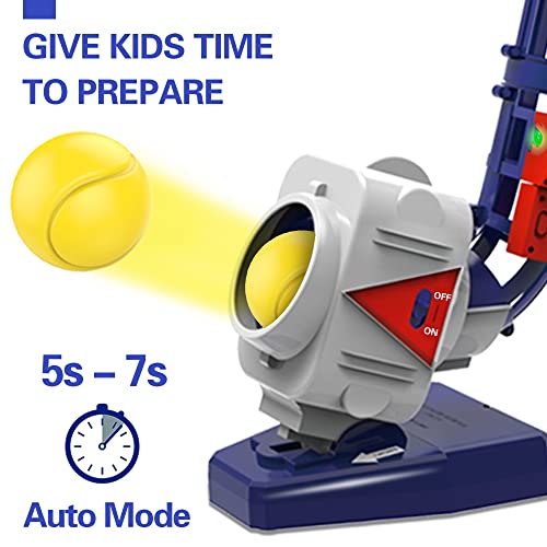 iPlay, iLearn 2 in 1 Baseball & Tennis Pitching Machine, Remote Control Bat, Automatic Pitcher, Active Training Toys Set, Outdoor Sport Games, Gifts for 5, 6, 7 Year Olds Kids, Boys, Girls