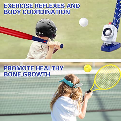 iPlay, iLearn 2 in 1 Baseball & Tennis Pitching Machine, Remote Control Bat, Automatic Pitcher, Active Training Toys Set, Outdoor Sport Games, Gifts for 5, 6, 7 Year Olds Kids, Boys, Girls