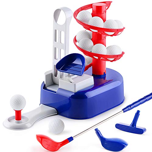 iPlay, iLearn Kids Golf Toys Set, Outdoor Lawn Sport Toy, Training Golf Balls & Clubs Equipment, Indoor Exercise, Outside Yard Active Gifts for 3 4 5 6 7 8 Year Olds Boys Toddlers Children Girls