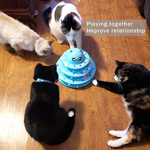 UPSKY Cat Toy Roller Cat Toys 3 Level Towers Tracks Roller with Six Colorful Ball Interactive Kitten Fun Mental Physical Exercise Puzzle Toys
