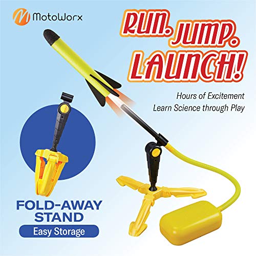 Toy Rocket Launcher for kids ? Shoots Up to 100 Feet ? 8 Colorful Foam Rockets and Sturdy Launcher Stand With Foot Launch Pad - Fun Outdoor Toy for Kids - Gift Toys for Boys and Girls Age 3+ Years Old