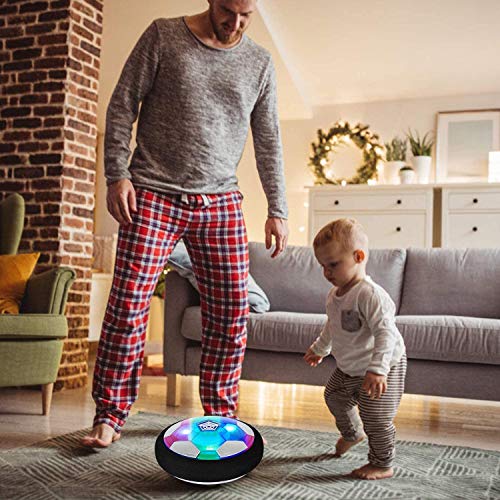Kids Toys Hover Soccer Ball Set with 2 Goals, Air Soccer with LED Light, USB Rechargeable Floating Soccer Ball with Foam Bumper for Indoor Outdoor Sports Ball Game, Football Toy for Boy Girl Best Gift