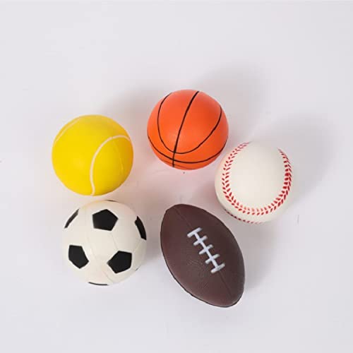 Neliblu Foam Sports Balls for Toddlers and Kids - 3.5" Perfect for Small Hands - Includes 1 Soccer Ball, 1 Basketball, 1 Baseball, 1 Football, and 1 Tennis Ball - Set of 5 Soft Balls in Carry Bag
