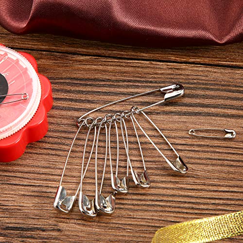 Officepal Premium Quality 6-Size Safety Pins- Top 300-Count – Durable, Rust-Resistant Nickel Plated Steel Set- Best Sewing Accessories Kit for Baby Clothing, Crafts and Arts (6-Size in 1)
