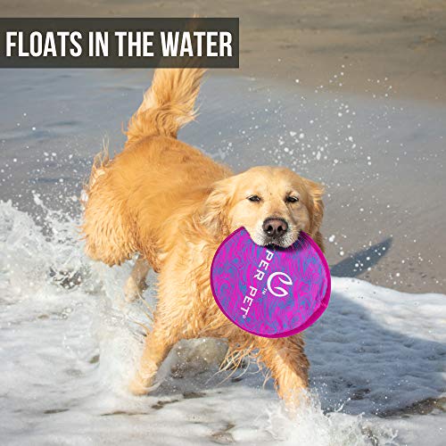 Hyper Pet Flippy Flopper 9" Flying Disc Soft Dog Toy, Floats in Water & Safe on Teeth, Pack of 1, Purple Swirl Design