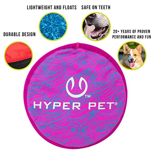 Hyper Pet Flippy Flopper 9" Flying Disc Soft Dog Toy, Floats in Water & Safe on Teeth, Pack of 1, Purple Swirl Design