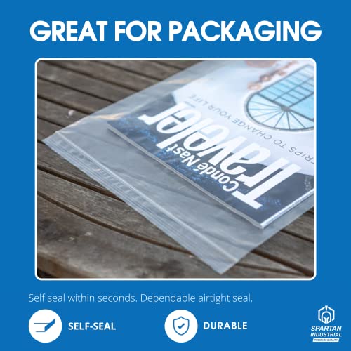 Spartan Industrial - 6â X 9â (100 Count) Quart Clear Reclosable Zip Plastic Poly Bags with Resealable Lock Seal Zipper - 2 Mil