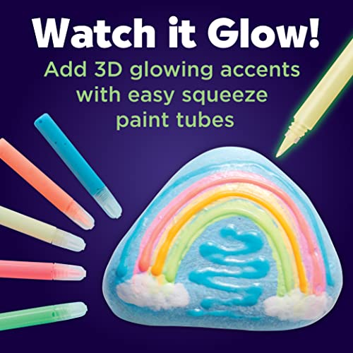 Creativity for Kids Glow In The Dark Rock Painting Kit - Paint 10 Rocks with Water Resistant Glow Paint - Crafts for Kids