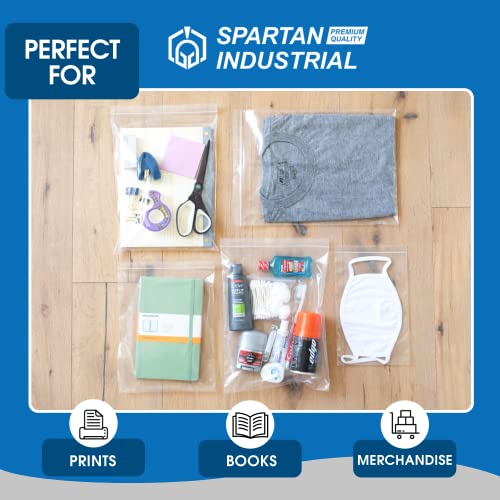 Spartan Industrial - 6â X 9â (100 Count) Quart Clear Reclosable Zip Plastic Poly Bags with Resealable Lock Seal Zipper - 2 Mil