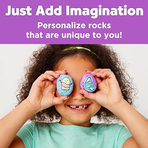 Creativity for Kids Glow In The Dark Rock Painting Kit - Paint 10 Rocks with Water Resistant Glow Paint - Crafts for Kids