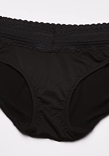 Warner's Women's Blissful Benefits No Muffin Top 3 Pack Hipster Panties, Black/Black/Almond Swirl, M
