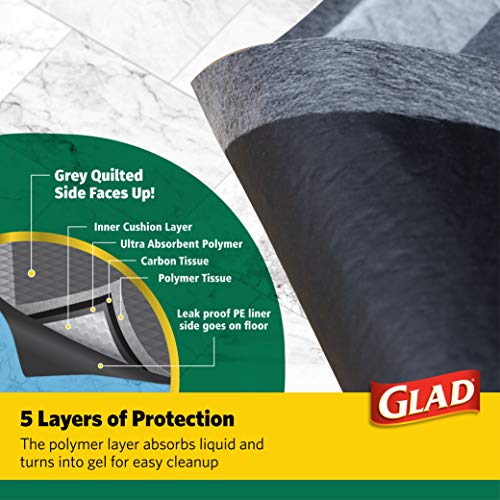 Glad for Pets Activated Carbon Puppy Training Pads, Giant Size, 24 Count - 2 Pack | Charcoal Puppy Pads for Dogs, Large Dog Pee Pads | Super Absorbent and Leak Proof