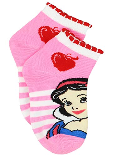 Disney Princess Girls Quarter Style Socks Set, 6 pack, Princess Stripes Quarter, Medium (6-8)