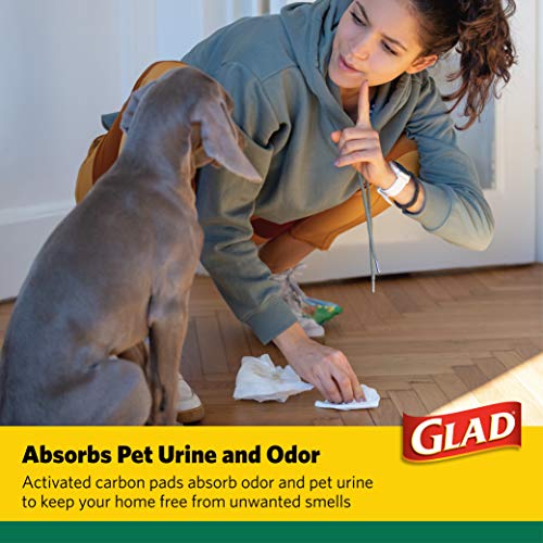 Glad for Pets Activated Carbon Puppy Training Pads, Giant Size, 24 Count - 2 Pack | Charcoal Puppy Pads for Dogs, Large Dog Pee Pads | Super Absorbent and Leak Proof