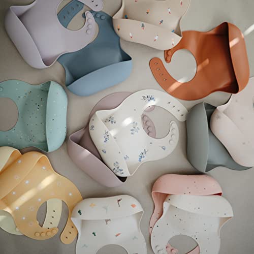 mushie Silicone Baby Bib | Adjustable Fit Waterproof Bibs (Planets)