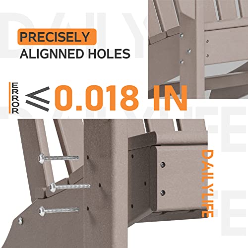 DAILYLIFE HDPE Adirondack Chair, Patio Outdoor Chairs, Plastic Resin Deck Chair, Painted Weather Resistant, for Deck, Garden, Backyard & Lawn Furniture, Fire Pit, Porch Seating (Grayish Brown)
