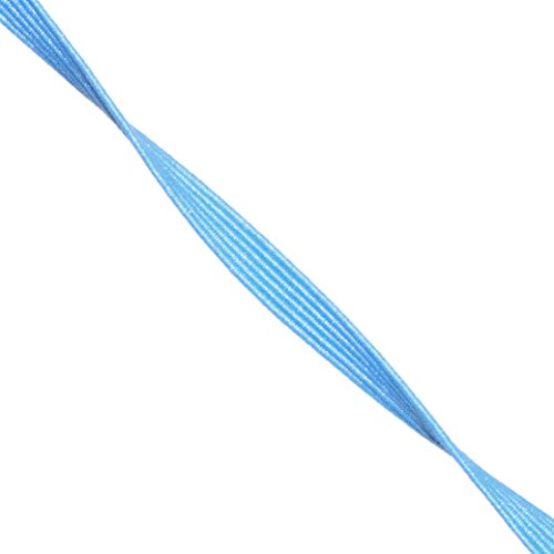 Mandala Crafts Flat Elastic Band, Braided Stretch Strap Cord Roll for Sewing and Crafting; 1/4 inch 6mm 50 Yards Sky Blue