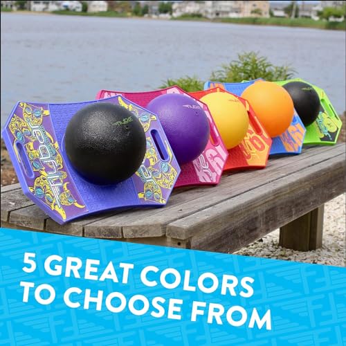 Flybar Pogo Trick Ball for Kids, Trick Bounce Board for Boys and Girls Ages 6+, Up to 160 lbs, Includes Pump, Easy to Carry Handle, Durable Plastic Deck Indoor, Outdoor Toy Pogo Jumper (Blue Dawn)