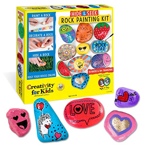 Creativity for Kids Hide & Seek Rock Painting Kit - Arts & Crafts For Kids - Includes Rocks & Waterproof Paint