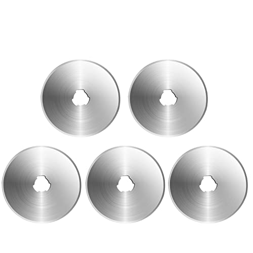 SOMOLUX 60mm Rotary Blades 5 Pack Fits OLFA,Fiskars,Truecut,DAFA Cutter Replacement, Quilting Scrapbooking Sewing Arts Crafts,Sharp and Durable