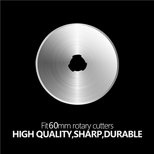 SOMOLUX 60mm Rotary Blades 5 Pack Fits OLFA,Fiskars,Truecut,DAFA Cutter Replacement, Quilting Scrapbooking Sewing Arts Crafts,Sharp and Durable