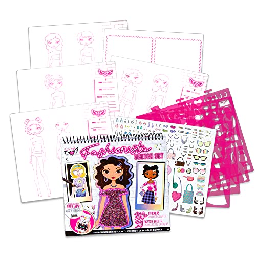 Fashion Angels Fashion Design Sketch Portfolio (11451) Full Size Sketch Book, Fashion Coloring for Kids,Brown/A