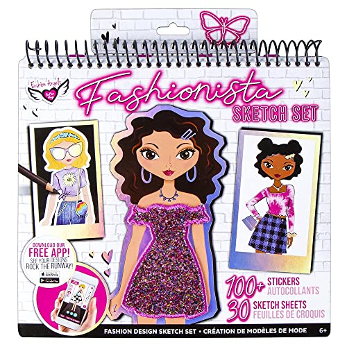 Fashion Angels Fashion Design Sketch Portfolio (11451) Full Size Sketch Book, Fashion Coloring for Kids,Brown/A