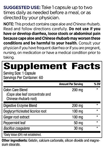 Dr Cutlers Ultimate Colon Care | Chinese Rhubarb | Cape Aloe | Digestive Enzyme Blend