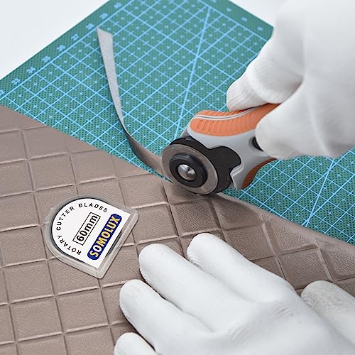 SOMOLUX 60mm Rotary Blades 5 Pack Fits OLFA,Fiskars,Truecut,DAFA Cutter Replacement, Quilting Scrapbooking Sewing Arts Crafts,Sharp and Durable