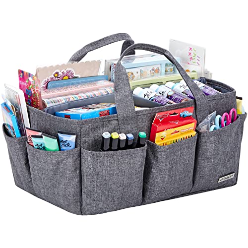 HOMEST Large Craft Caddy, Storage Bin for Sewing & Knitting & Crochet, Art Supplies Organizer Basket