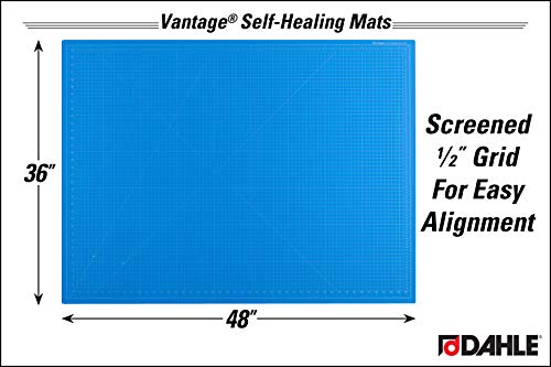 Dahle - 10695-12593 Vantage 10694 Self-Healing Cutting Mat, 36"x48", 1/2" Grid, 5 Layers for Max Healing, Perfect for Crafts & Sewing, Blue