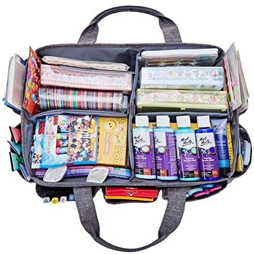 HOMEST Large Craft Caddy, Storage Bin for Sewing & Knitting & Crochet, Art Supplies Organizer Basket