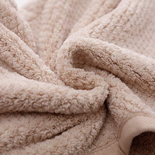 M-bestl 2 Pack Hair Drying Towels,Hair Wrap Towels,Absorbent Microfiber Hair Towel Turban with Button Design to Dry Hair More Quicker（Khaki&Coffee）