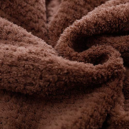M-bestl 2 Pack Hair Drying Towels,Hair Wrap Towels,Absorbent Microfiber Hair Towel Turban with Button Design to Dry Hair More Quicker（Khaki&Coffee）