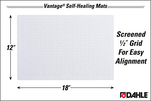 Dahle - 10661-12585 Vantage 10681 Self-Healing Cutting Mat, 12"x18", 1/2" Grid, 5 Layers for Max Healing, Perfect for Crafts & Sewing, Clear