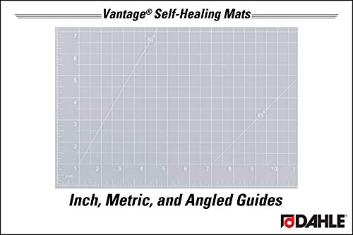 Dahle - 10661-12585 Vantage 10681 Self-Healing Cutting Mat, 12"x18", 1/2" Grid, 5 Layers for Max Healing, Perfect for Crafts & Sewing, Clear